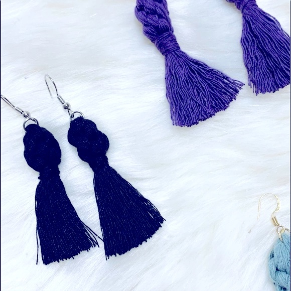 🌟HP🙌🏻🆕Beautifully Handmade Bohemian Jewelry Macramé Earrings; Every Color - Picture 5 of 16